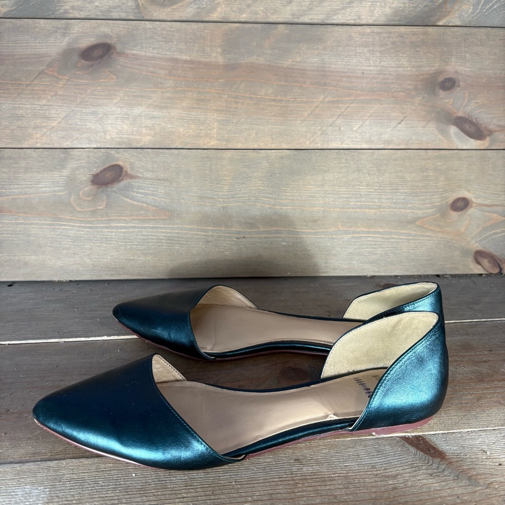 free people night walker womens size 38 shoe green slip on  pointed comfort flat